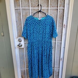 Vintage 80s FADS Floral Print Maxi Dress Size L